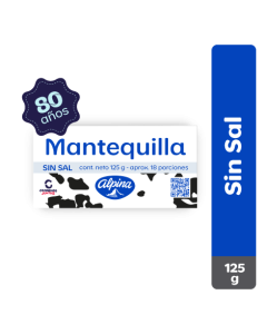 Mantequilla Alpina Sin Sal 125 g