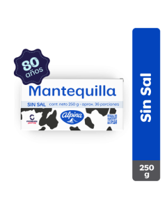 Mantequilla Alpina Sin Sal 250 g