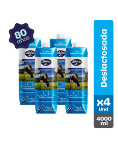 Leche Deslactosada Alpina x4 Und Caja 1000 ml