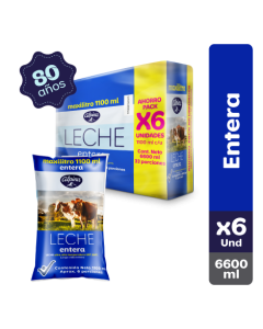 Leche Entera Alpina x6 Und Bolsa 1100 ml