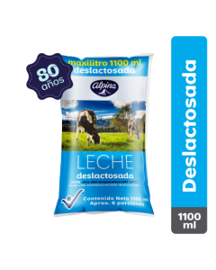Leche Deslactosada Alpina Bolsa 1100 ml