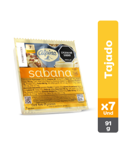 Queso Sabana x 7 Tajadas  91 g