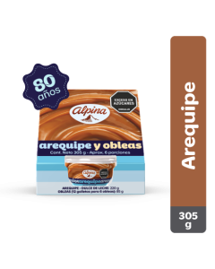 Arequipe Alpina y Obleas Empaque 305 g