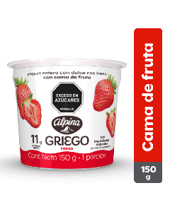 Yogurt Griego Cama de Fruta Fresa 150 g