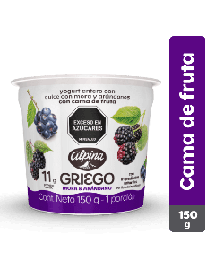 Yogurt Griego Cama de Fruta Mora arandanos 150 g